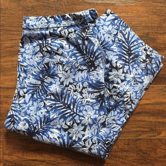 Bay Studio Pants - Bay Studio capris, tropical print, zipper side